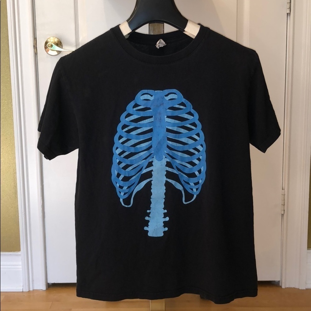 Anvil Skeleton Cage Ribs T Shirt Tee Medium